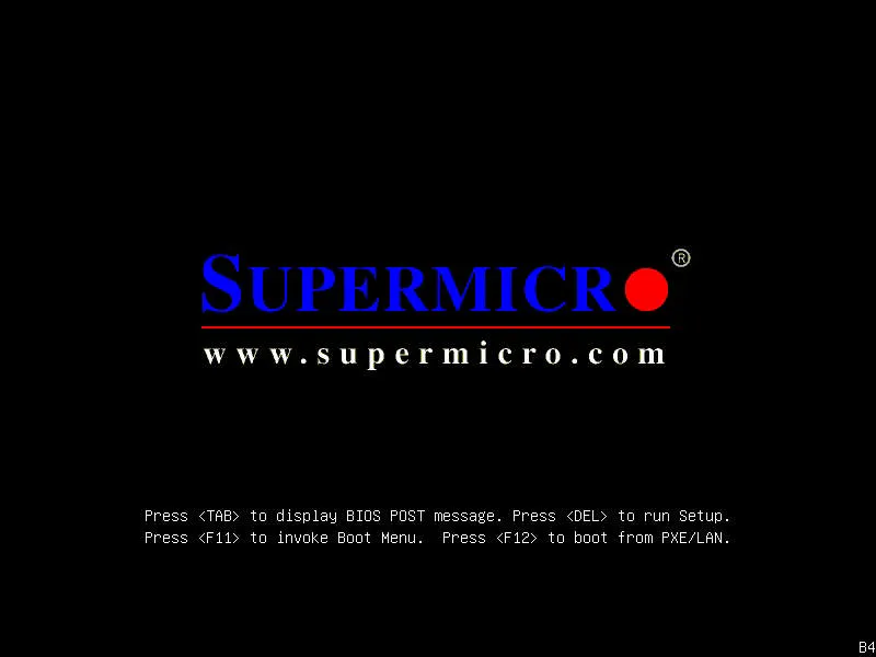 Supermicro Boot screen