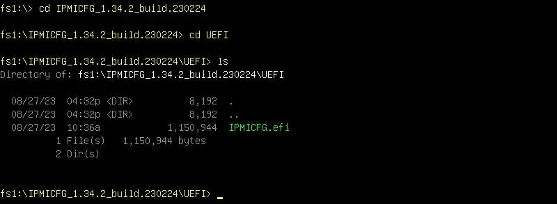 Showing the IPMICFG utility