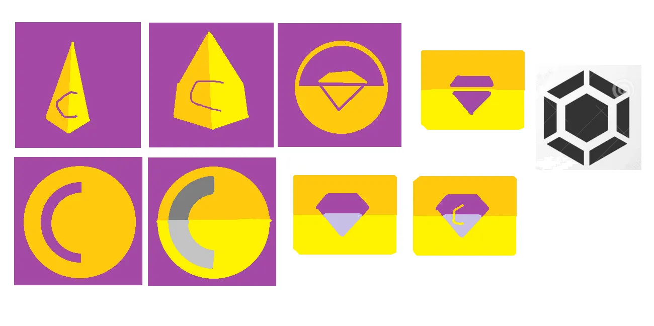 Hastily made design concepts created in MS Paint